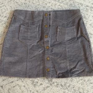 Button corduroy grey skirt